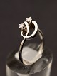 14 carat white 
gold ring size 
53 with 2 
zircons item 
no. 509610
