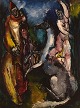Hélène Azenor 
(1910-1999), 
French artist. 
Oil on canvas. 
Abstract circus 
scene. 1970s.
The ...