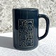 Bornholm 
ceramics, 
Michael 
Andersen, Blue 
glazed mug, 
12cm high, 8cm 
in diameter, 
No. 6172 *Nice 
...