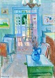 Tråsdahl, 
Thomas Møller 
(1925 - 2002) 
Denmark: 
Sunshine from 
my studio. Oil 
on canvas. 
Signed. ...