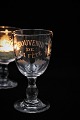 Old French 
Souvenir wine 
glass with 
engraved 
writing 
Souvenir De La 
Féte. H:14cm. 
Dia.:7,5cm. ...