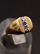 14 carat gold 
ring size 54 
with 3 blue 
stones from 
jeweler Jena 
Aagaard 
Svendborg item 
no. 516699