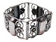 F. Hansen 
silver, wide 
bracelet.
Hallmarked 
"F.H. 830S". F. 
Hansen was a 
silversmith in 
...
