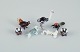 Murano, Italy. 
A collection of 
six miniature 
glass figurines 
of animals 
(ostrich, bird, 
seal ...