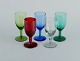 Lennart Rosén 
for Reijmyre, 
five colored 
"Lorry" water 
glasses.
Art glass. 
Swedish ...