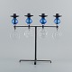 Erik Höglund 
for Kosta Boda, 
large candle 
holder in cast 
iron with mouth 
blown glass. 
Mid 20th ...