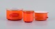 Michael Bang 
for Holmegaard.
Three bowls in 
orange and 
white art 
glass. 
Two with 
matching ...