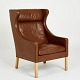 Børge Mogensen 
wingback chair 
model 2204.
Original brown 
leather in good 
used condition 
and ...