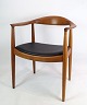 This is a teak 
and leather 
chair designed 
by Hans J. 
Wegner for 
Johannes Hansen 
in the 1950s. 
...