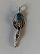 Pendant in 
silver with 
turquoise
stamped 925 p
Height 4.2 cm 
approx
Nice and well 
maintained ...