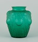 René Lalique, 
France.
Rare Domremy 
art glass vase 
in emerald 
green with 
thistles in ...