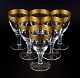 Rimpler 
Kristall, 
Zwiesel, 
Germany, six 
hand blown 
crystal white 
wine glasses 
with gold rim 
...