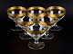 Rimpler 
Kristall, 
Zwiesel, 
Germany, six 
mouth-blown 
crystal 
champagne 
glasses with 
gold rim ...