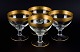 Rimpler 
Kristall, 
Zwiesel, 
Germany, four 
mouth-blown 
crystal 
champagne 
glasses with 
gold rim ...