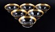 Rimpler 
Kristall, 
Zwiesel, 
Germany, six 
hand-blown 
crystal 
fingerbowls 
with gold rim 
decorated ...