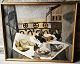 Oil on canvas: 
"Setting up on 
a table by the 
balcony". 
Painted by 
Swedish Hugo 
Linér ...