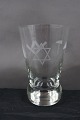 Danish Masonic 
glass or 
Freemason beer 
glass engraved 
with freemason 
symbols on a 
round ...