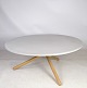 Coffee table, 
model "Bertha" 
with oak legs 
complimented by 
a brass ring 
and concrete 
top from ...