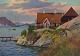 Emanuel Aage 
Petersen 
(1894-1948), 
Oil painting on 
canvas.
Greenlandic 
village. In the 
...