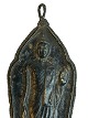 Handmade, old 
Buddha pendant, 
house altar 
figure made of 
leather/wood, 
varnish and 
string with ...