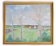 Painting on 
wooden board in 
gold frame of 
agriculture in 
green colors 
from around the 
...