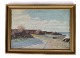 Painting on the 
canvas in a 
gold frame of a 
landscape motif 
from around the 
1926s. Signed 
SB ...