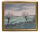 Painting on the 
canvas in a 
gold frame of a 
landscape motif 
from around the 
1930s. Signed 
L. ...