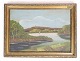 Painting on 
canvas in gold 
frame motif of 
landscape and 
stream from 
around the 
1930s
Dimensions ...