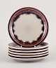Jens Harald 
Quistgaard for 
Bing & 
Grøndahl, 
"Mexico" retro 
design, six 
cake plates in 
...