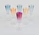 Six French 
champagne 
flutes in 
crystal glass.
Classic design 
in different 
colors.
Mid-20th ...