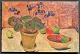 Danish artist 
(20th century): 
Arrangement 
with potted 
plant and 
apples on a 
table. Oil on 
...