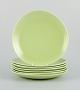 Stig Lindberg 
for 
Gustavsberg. 
Set of seven 
"Colorado" 
retro porcelain 
plates in apple 
green. ...