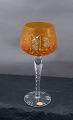 Bohemian 
crystal 
glassware with 
orange bowl and 
cutted stems. 
Romer glass or 
Roemer glass of 
...
