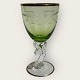 Lyngby Glas, 
Seagull crystal 
glass with cuts 
and gold rim, 
White wine 
glass with 
green bowl, ...