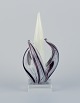 Murano, Italy, 
art glass 
sculpture in 
purple and 
white glass on 
a clear glass 
...