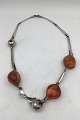Eiler & Marløe 
Sterling Silver 
Necklace with 
Amber.
Measures 66 cm 
(26 inch) 
Weight 129 gr 
...