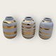 Kähler 
ceramics, 3 
miniature vases 
with gold 
stripes, 8 cm 
high, 6 cm in 
diameter *Nice 
condition*
