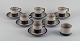 Bing & 
Grøndahl, 
"Tema", a set 
of six coffee 
cups with 
saucers in 
stoneware, and 
a sugar bowl 
...
