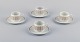 Arabia, 
Finland, a set 
of four 
"Pallas" coffee 
cups with 
saucers.
1970s.
Marked.
Perfect ...