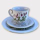 Firkløveren, 
Carl von Linné, 
Trio coffee set 
1778 - 1978, 
Cup 7cm high, 
Plate 17cm in 
diameter ...