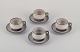 Bing & 
Grøndahl, 
"Tema". Four 
sets of tea 
cups with 
saucers in 
stoneware.
From the ...