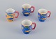Vietri, Italy. 
Set of four 
large ceramic 
mugs. Decorated 
with fish and 
sea motifs in a 
...