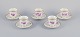 Bing & 
Grøndahl, 
Denmark. A set 
of five coffee 
cups and 
saucers with 
flower 
decorations in 
...