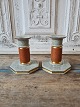 Royal 
Copenhagen 
orange-red 
Craquelé pair 
of candlesticks 
with gold edge 
No. 212/3303, 
Factory ...