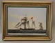 Danish Marine 
Paintings on a 
porcelain 
plaque by Jakob 
Petersen. 1774 
- 1855 The good 
ship "The ...