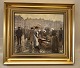 Bing and 
Grondahl gold 
framed 
porcelain 
painting 36.5 x 
42 cm Paul 
Fisher 
(1860-1934)  
Fishing ...