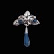 Evald Nielsen 
1879 - 1958. 
Art Nouveau 
Silver Brooch 
with Lapis 
Lazuli.
Designed and 
crafted by ...