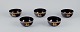 Five Asian 
bowls made of 
papier-mâché. 
Decorated in 
gold and black 
with 
traditional ...