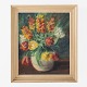 Painting of a 
vase with 
flowers in a 
painted wood 
frame. ...