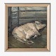 Oil on canvas, 
'Pig' from 1974 
in painted 
frame. ...
